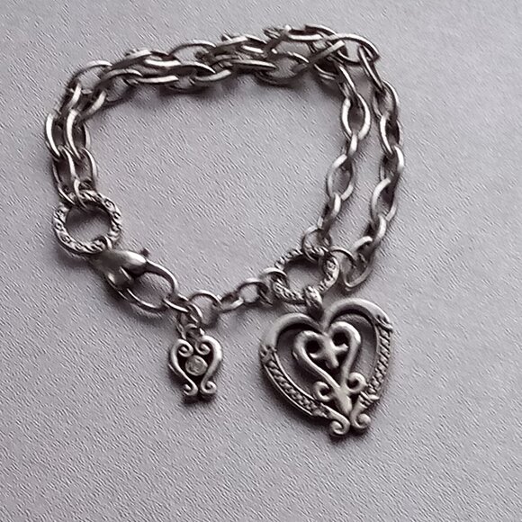 Brighton bracelet double strand bracelet w/ heart - Picture 1 of 4